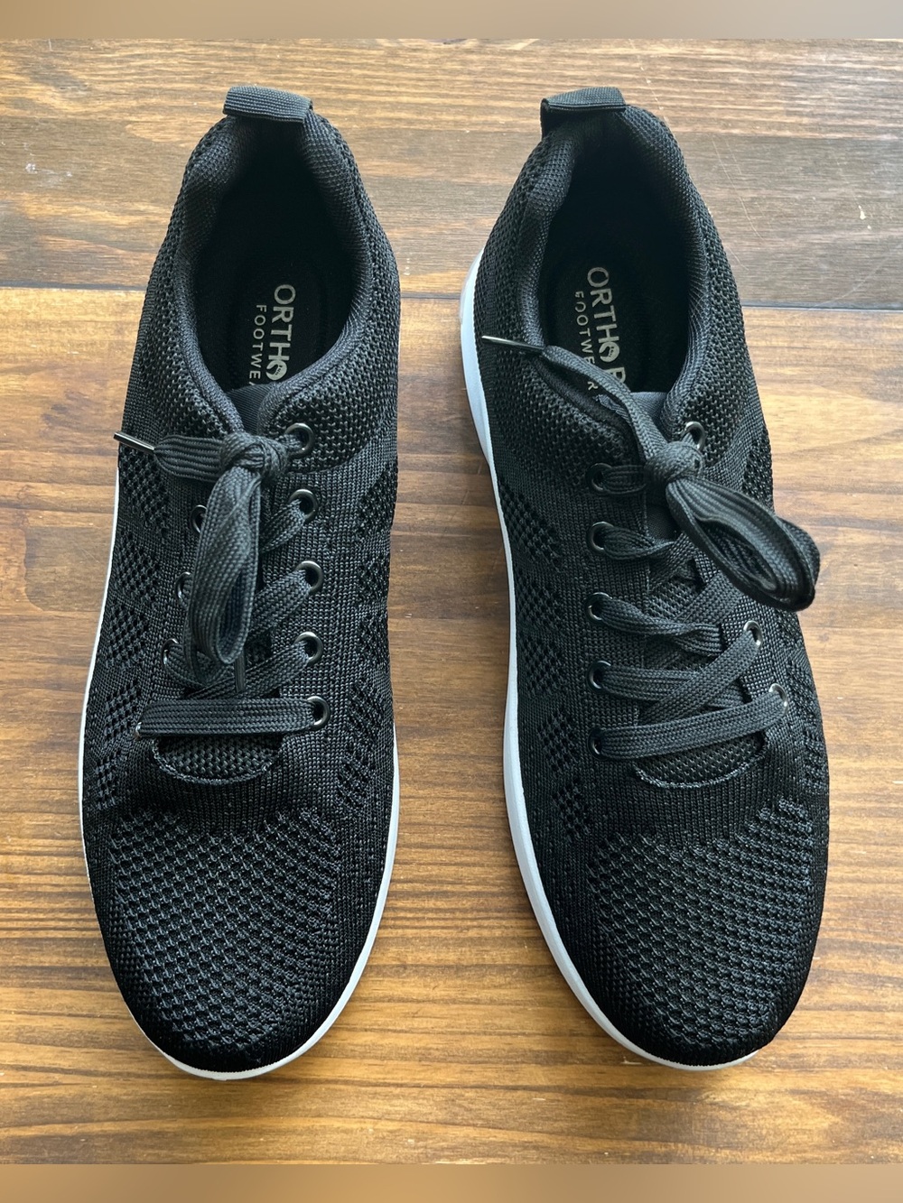 Orthora Shoes Sz 42 US 10 Black Sneakers Mesh 12 hour Comfort Lace Up Brand New